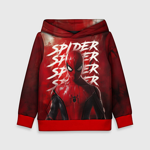 Детская толстовка Spider-man red background / 3D-Красный – фото 1