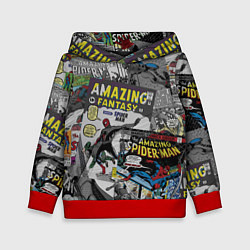 Толстовка-худи детская Spider-man comics, цвет: 3D-красный