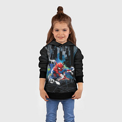 Толстовка-худи детская Spider-man over the city, цвет: 3D-черный — фото 2