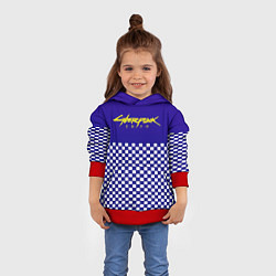 Толстовка-худи детская Cyberpunk 2077 клетка, цвет: 3D-красный — фото 2