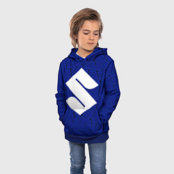 Толстовка-худи детская Suzuki авто, цвет: 3D-синий — фото 2