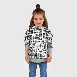 Толстовка-худи детская Бело-чёрная абстракция, цвет: 3D-меланж — фото 2