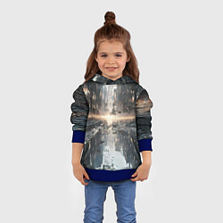 Толстовка-худи детская Сюрреализм абстракция, цвет: 3D-синий — фото 2