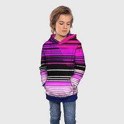 Толстовка-худи детская Разноцветные вертикальные линии, цвет: 3D-синий — фото 2