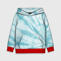 Толстовка-худи детская Голубой тай дай, цвет: 3D-красный