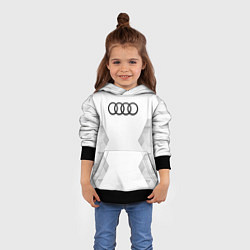 Толстовка-худи детская Audi white poly, цвет: 3D-черный — фото 2