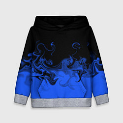 Толстовка-худи детская Абстрактный синий огонь, цвет: 3D-меланж
