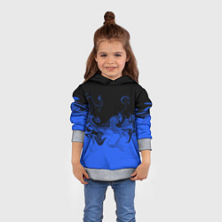 Толстовка-худи детская Абстрактный синий огонь, цвет: 3D-меланж — фото 2