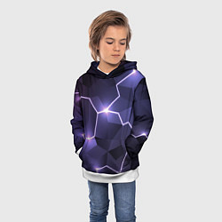 Толстовка-худи детская Молниеносная геометрия с подсветкой, цвет: 3D-белый — фото 2
