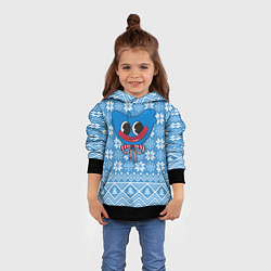 Толстовка-худи детская Huggy Wuggy миленький новогодний свитер ugly, цвет: 3D-черный — фото 2