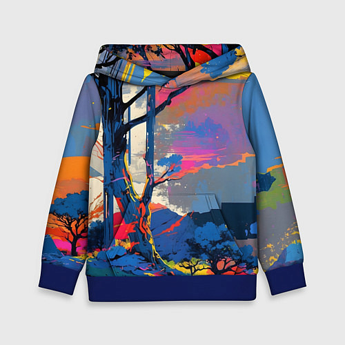 Детская толстовка Природа абстракция / 3D-Синий – фото 1
