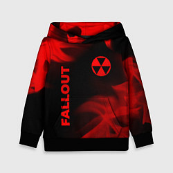 Толстовка-худи детская Fallout - red gradient вертикально, цвет: 3D-черный