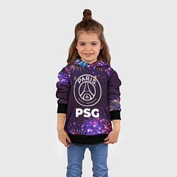 Толстовка-худи детская Праздничный PSG, цвет: 3D-черный — фото 2