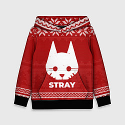 Толстовка-худи детская Новогодний Stray, цвет: 3D-черный