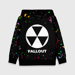 Толстовка-худи детская Fallout конфети, цвет: 3D-черный