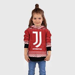 Толстовка-худи детская Новогодний Juventus, цвет: 3D-черный — фото 2
