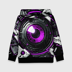 Толстовка-худи детская Фиолетовая сфера киберпанк, цвет: 3D-черный