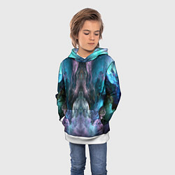 Толстовка-худи детская Фантастический неоновый космос, цвет: 3D-белый — фото 2
