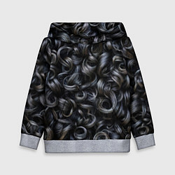 Толстовка-худи детская Черные кудри, цвет: 3D-меланж