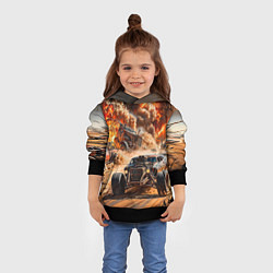 Толстовка-худи детская Mad Max - explosion cars, цвет: 3D-черный — фото 2