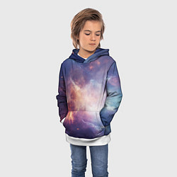 Толстовка-худи детская Туманности космоса, цвет: 3D-белый — фото 2