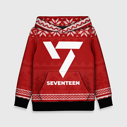 Толстовка-худи детская Новогодний Seventeen, цвет: 3D-черный