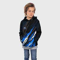 Толстовка-худи детская Субару - черно-синий, цвет: 3D-меланж — фото 2
