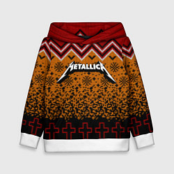 Толстовка-худи детская Metallica christmas ugly sweater, цвет: 3D-белый