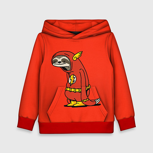 Детская толстовка Ленивец Флэш / 3D-Красный – фото 1