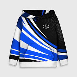 Толстовка-худи детская Субару - бело-синий, цвет: 3D-белый