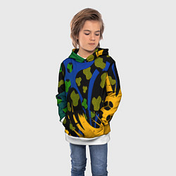 Толстовка-худи детская Абстрактные пятна леопарда, цвет: 3D-белый — фото 2
