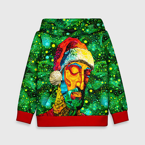 Детская толстовка Ded Moroz: pop-art-brut-nouveau pointillism / 3D-Красный – фото 1