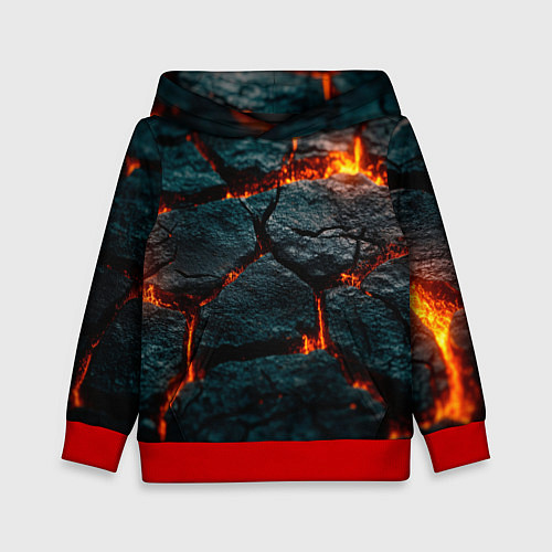Детская толстовка Скала и лава / 3D-Красный – фото 1