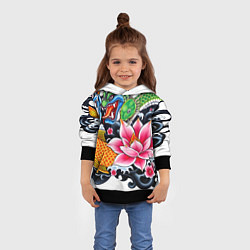 Толстовка-худи детская Иредзуми на белом фоне, цвет: 3D-черный — фото 2