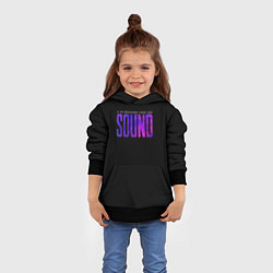 Толстовка-худи детская In the beginning was sound, цвет: 3D-черный — фото 2