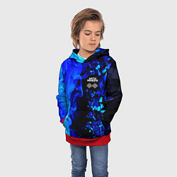 Толстовка-худи детская Arctic Monkeys - синий огонь и плиты, цвет: 3D-красный — фото 2
