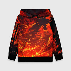 Толстовка-худи детская Багровый огненный закат, цвет: 3D-черный