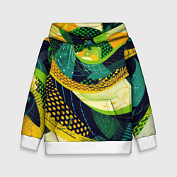 Толстовка-худи детская Змеиный паттерн, цвет: 3D-белый