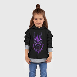 Толстовка-худи детская Black Panther head, цвет: 3D-меланж — фото 2