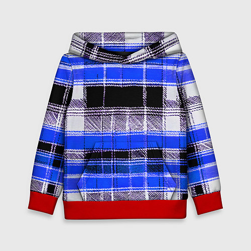 Детская толстовка Белые полосы на чёрно-синем фоне / 3D-Красный – фото 1