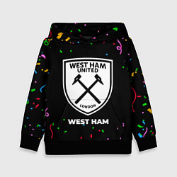 Толстовка-худи детская West Ham конфети, цвет: 3D-черный