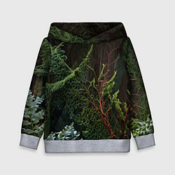 Толстовка-худи детская Объемные растения в лесу, цвет: 3D-меланж