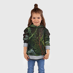 Толстовка-худи детская Объемные растения в лесу, цвет: 3D-меланж — фото 2