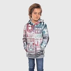 Толстовка-худи детская Паттерн газеты - Гарри Поттер Сириус Блэк и Люциус, цвет: 3D-меланж — фото 2