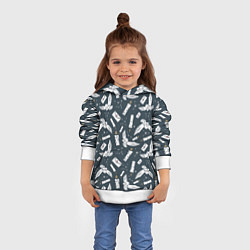 Толстовка-худи детская Гарри Поттер - паттерн c Буклей и письмом, цвет: 3D-белый — фото 2