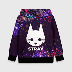Толстовка-худи детская Праздничный Stray, цвет: 3D-черный