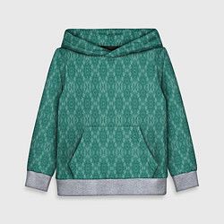 Толстовка-худи детская Бирюзово зеленый геометрический абстрактный узор, цвет: 3D-меланж
