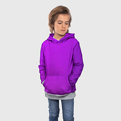 Толстовка-худи детская Градиент сиреневый металл, цвет: 3D-меланж — фото 2