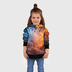 Толстовка-худи детская Брызги воды и огня, цвет: 3D-черный — фото 2