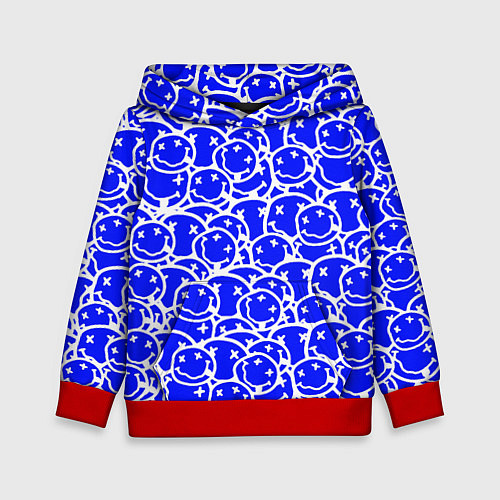 Детская толстовка Nirvana logo blue / 3D-Красный – фото 1